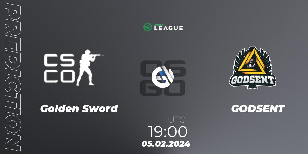 Golden Sword vs GODSENT: Match Prediction. 05.02.2024 at 19:00, Counter-Strike (CS2), ESEA Season 48: Advanced Division - Europe