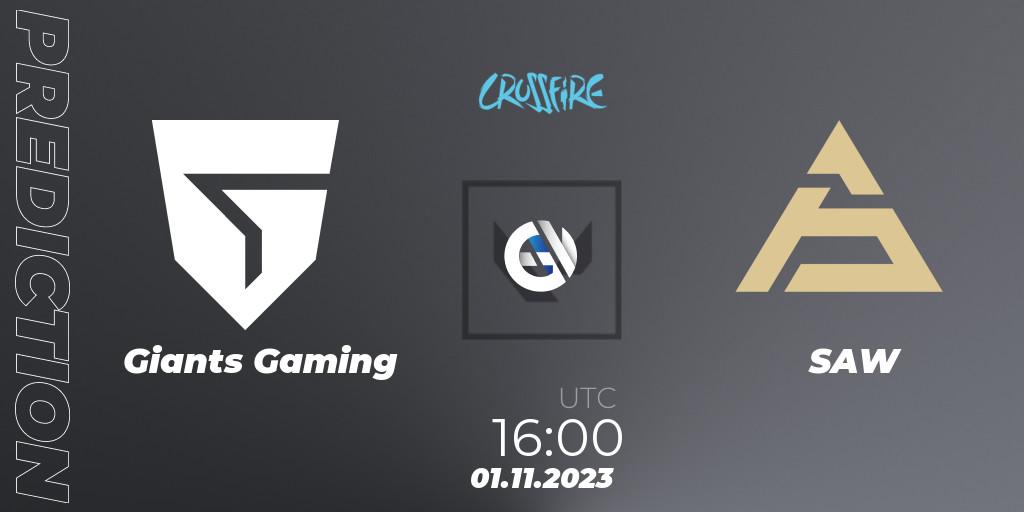 Giants Gaming vs SAW: Match Prediction. 01.11.2023 at 16:00, VALORANT, LVP - Crossfire Cup 2023