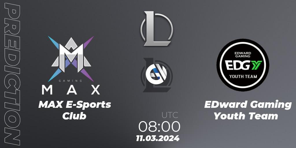 MAX E-Sports Club vs EDward Gaming Youth Team: Match Prediction. 11.03.24, LoL, LDL 2024 - Stage 1
