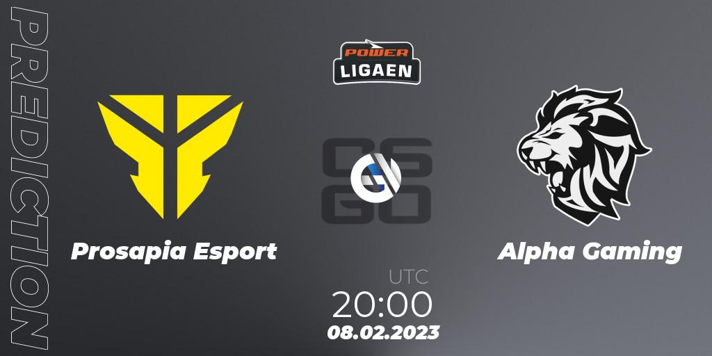 Prosapia Esport vs Alpha Gaming: Match Prediction. 08.02.23, CS2 (CS:GO), Dust2.dk Ligaen Season 22