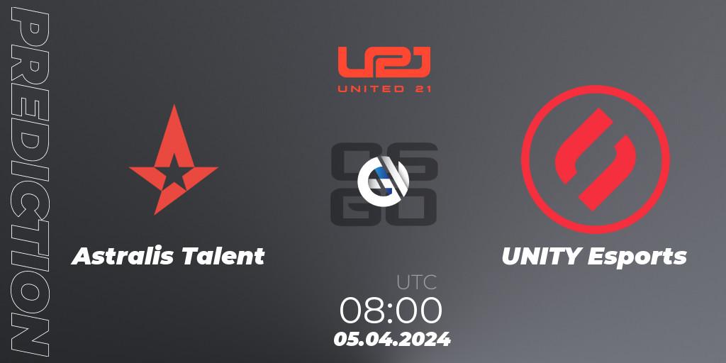 Astralis Talent vs UNITY Esports: Match Prediction. 05.04.2024 at 14:00, Counter-Strike (CS2), United21 Season 14