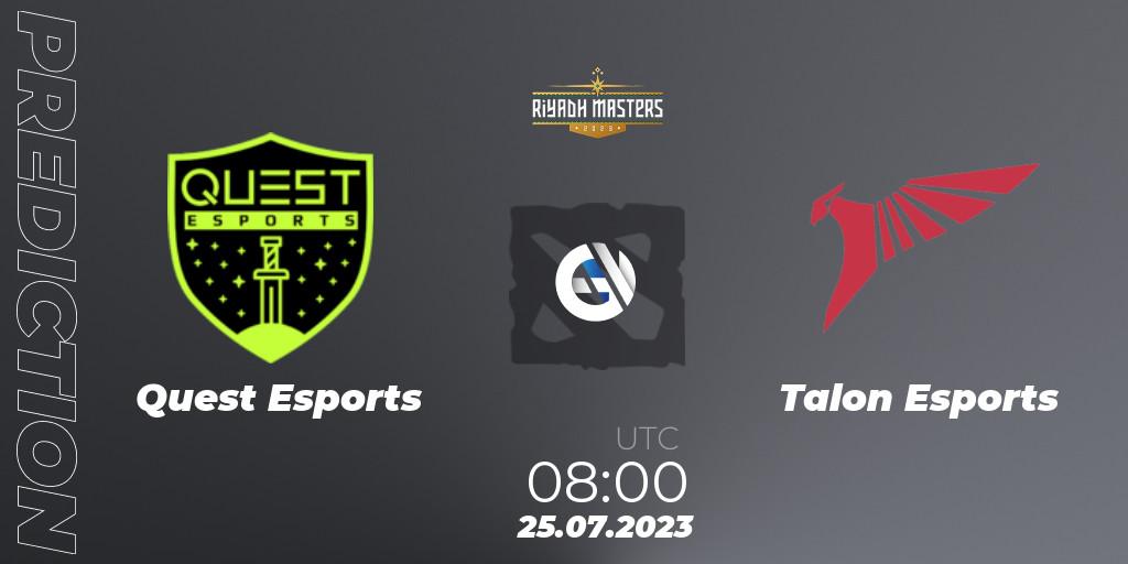 PSG Quest vs Talon Esports: Match Prediction. 25.07.2023 at 08:05, Dota 2, Riyadh Masters 2023