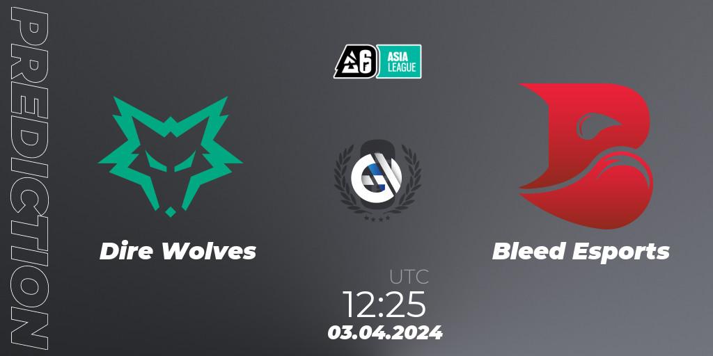 Dire Wolves vs Bleed Esports: Match Prediction. 03.04.24, Rainbow Six, Asia League 2024 - Stage 1