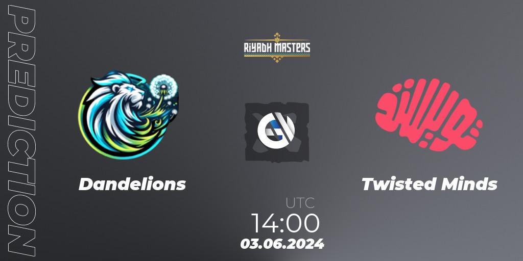 Dandelions vs Twisted Minds: Match Prediction. 03.06.2024 at 14:00, Dota 2, Riyadh Masters 2024: Western Europe Closed Qualifier