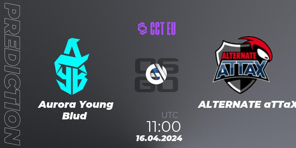 Aurora Young Blud vs ALTERNATE aTTaX: Match Prediction. 16.04.2024 at 11:00, Counter-Strike (CS2), CCT Season 2 Europe Series 1 Closed Qualifier