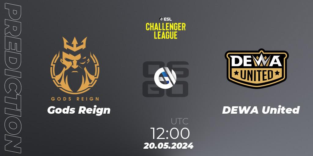 Gods Reign vs DEWA United: Match Prediction. 20.05.2024 at 12:00, Counter-Strike (CS2), ESL Challenger League Season 47: Asia