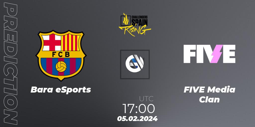 Barça eSports vs FIVE Media Clan: Match Prediction. 05.02.24, VALORANT, VALORANT Challengers 2024 Spain: Rising Split 1
