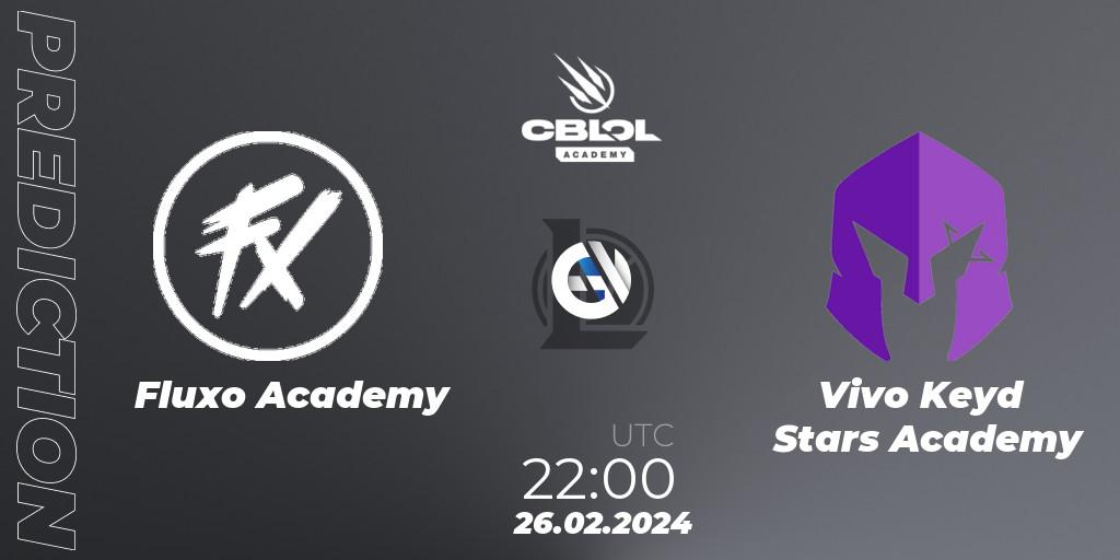 Fluxo Academy vs Vivo Keyd Stars Academy: Match Prediction. 26.02.2024 at 22:00, LoL, CBLOL Academy Split 1 2024