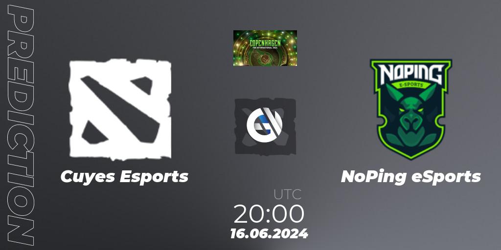 Cuyes Esports vs NoPing eSports: Match Prediction. 16.06.2024 at 20:00, Dota 2, The International 2024: South America Closed Qualifier