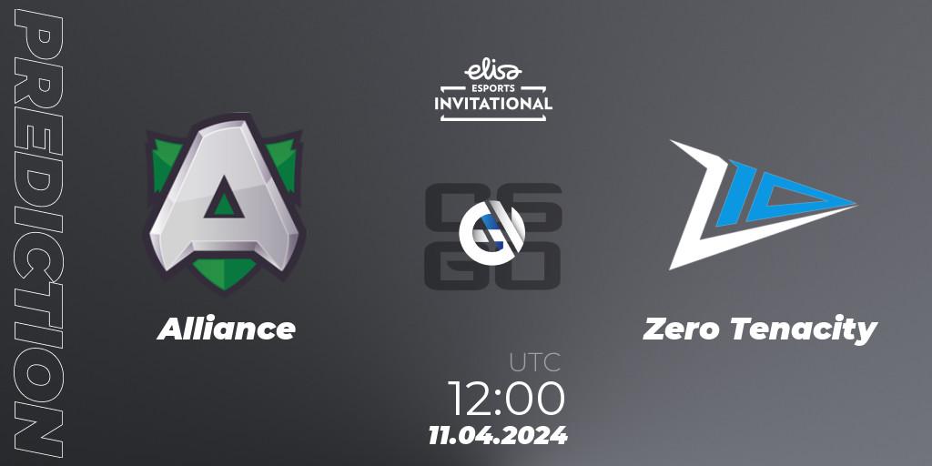Alliance vs Zero Tenacity: Match Prediction. 11.04.2024 at 12:35, Counter-Strike (CS2), Elisa Invitational Spring 2024