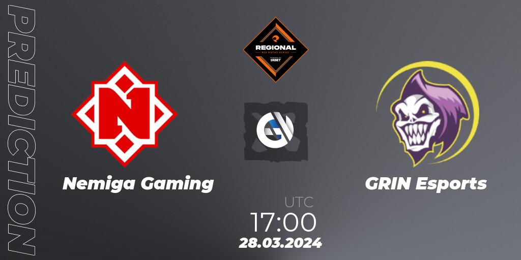 Nemiga Gaming vs GRIN Esports: Match Prediction. 28.03.24, Dota 2, RES Regional Series: EU #1