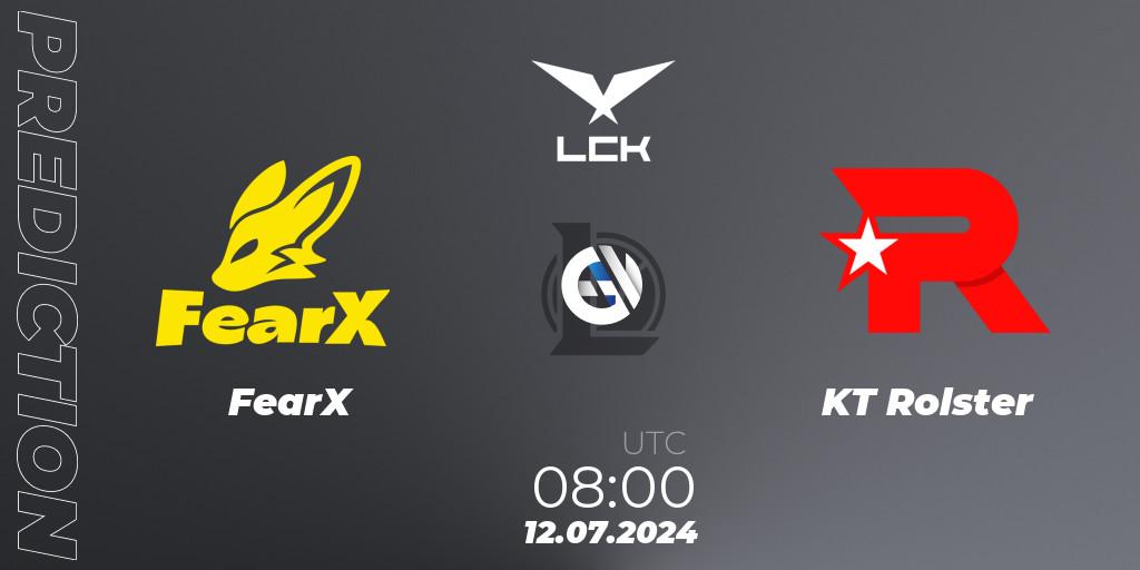 FearX vs KT Rolster: Match Prediction. 12.07.2024 at 08:00, LoL, LCK Summer 2024 Group Stage