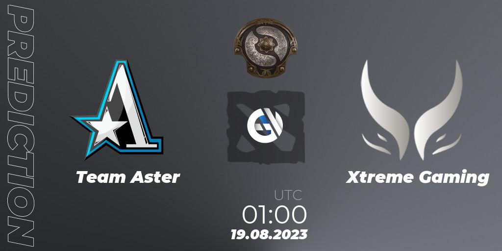 Team Aster vs Xtreme Gaming: Match Prediction. 19.08.2023 at 01:05, Dota 2, The International 2023 - China Qualifier