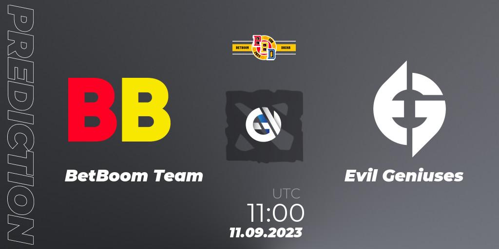 BetBoom Team vs Evil Geniuses: Match Prediction. 11.09.2023 at 12:00, Dota 2, BetBoom Dacha