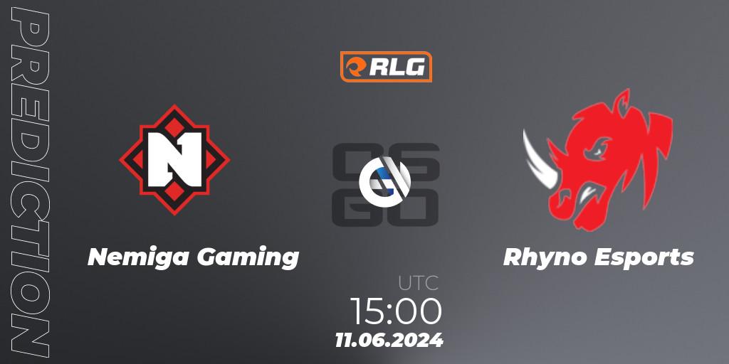 Nemiga Gaming vs Rhyno Esports: Match Prediction. 11.06.2024 at 15:00, Counter-Strike (CS2), RES European Series #5