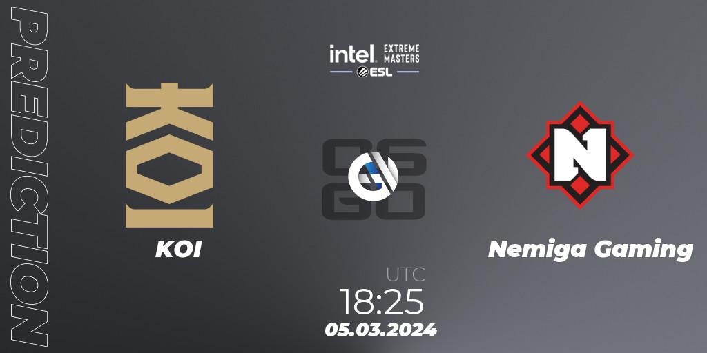 KOI vs Nemiga Gaming: Match Prediction. 05.03.24, CS2 (CS:GO), Intel Extreme Masters Dallas 2024: European Open Qualifier #2