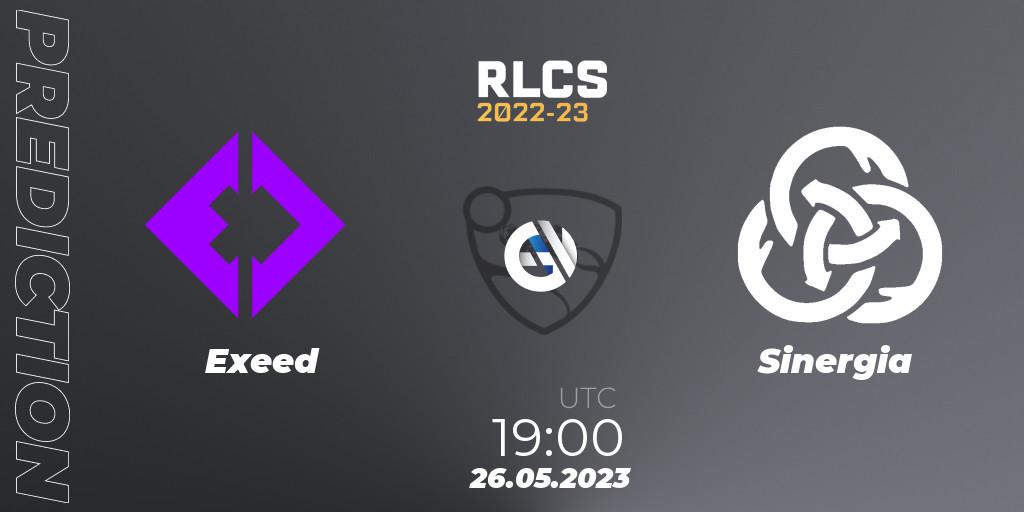 Exeed vs Sinergia: Match Prediction. 26.05.2023 at 19:00, Rocket League, RLCS 2022-23 - Spring: South America Regional 2 - Spring Cup