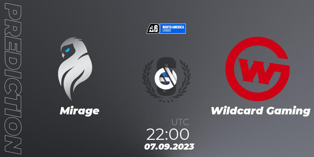Mirage vs Wildcard Gaming: Match Prediction. 07.09.2023 at 22:00, Rainbow Six, North America League 2023 - Stage 2