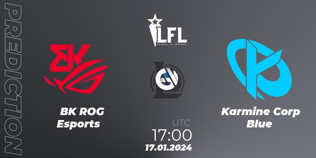BK ROG Esports vs Karmine Corp Blue: Match Prediction. 17.01.2024 at 17:00, LoL, LFL Spring 2024
