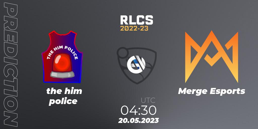 the him police vs Merge Esports: Match Prediction. 20.05.2023 at 04:30, Rocket League, RLCS 2022-23 - Spring: Oceania Regional 2 - Spring Cup