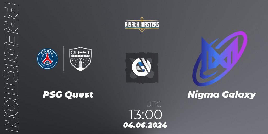 PSG Quest vs Nigma Galaxy: Match Prediction. 04.06.2024 at 13:01, Dota 2, Riyadh Masters 2024: MENA Closed Qualifier