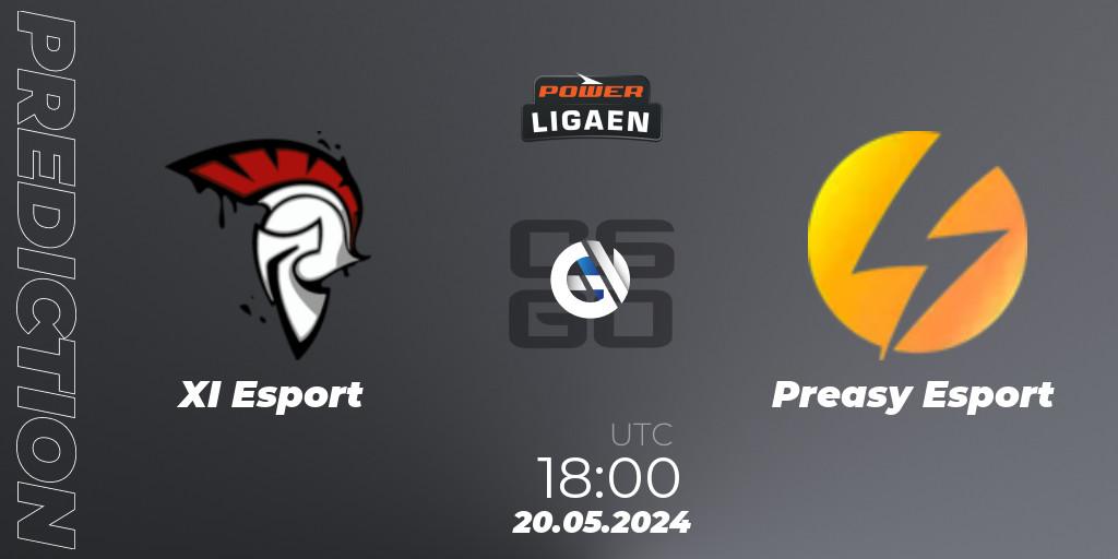 XI Esport vs Preasy Esport: Match Prediction. 20.05.2024 at 18:00, Counter-Strike (CS2), Dust2.dk Ligaen Season 26