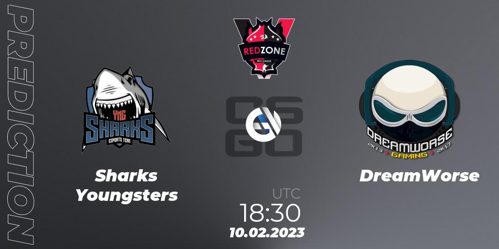 Sharks Youngsters vs DreamWorse: Match Prediction. 10.02.2023 at 18:30, Counter-Strike (CS2), RedZone PRO League 2023 Season 1