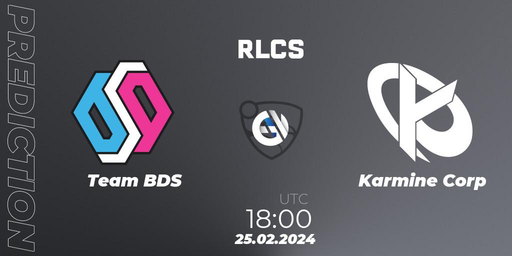 Team BDS vs Karmine Corp: Match Prediction. 25.02.24, Rocket League, RLCS 2024 - Major 1: Europe Open Qualifier 2