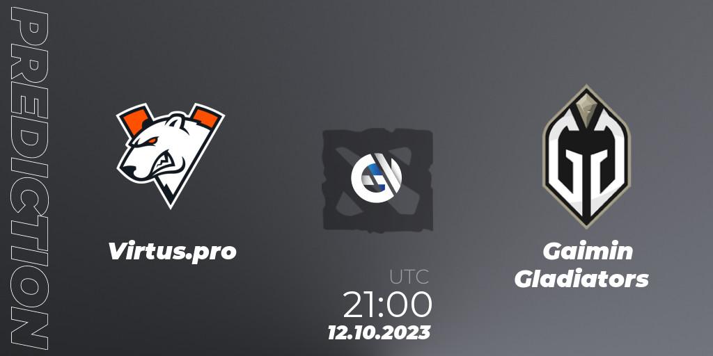 Virtus.pro vs Gaimin Gladiators: Match Prediction. 12.10.2023 at 21:42, Dota 2, The International 2023 - Group Stage