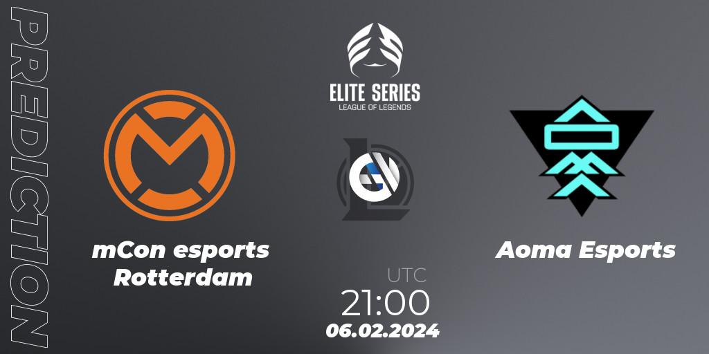 mCon esports Rotterdam vs Aoma Esports: Match Prediction. 06.02.2024 at 21:00, LoL, Elite Series Spring 2024