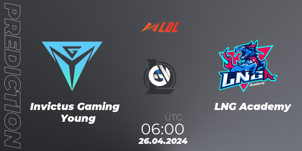 Invictus Gaming Young vs LNG Academy: Match Prediction. 26.04.24, LoL, LDL 2024 - Stage 2