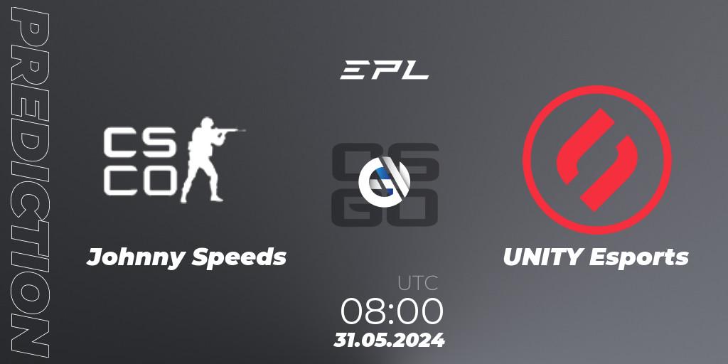 Johnny Speeds vs UNITY Esports: Match Prediction. 31.05.2024 at 08:00, Counter-Strike (CS2), European Pro League Season 16