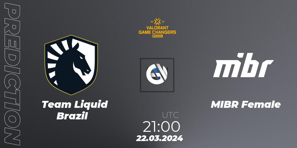 Team Liquid Brazil vs MIBR Female: Match Prediction. 22.03.2024 at 21:00, VALORANT, VCT 2024: Game Changers Brazil Series 1