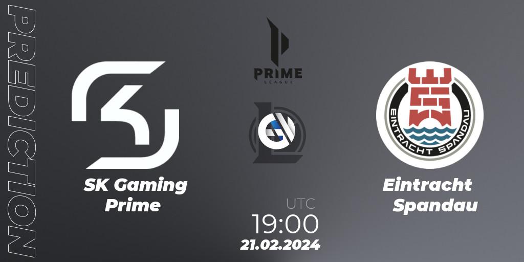 SK Gaming Prime vs Eintracht Spandau: Match Prediction. 18.01.2024 at 17:00, LoL, Prime League Spring 2024 - Group Stage