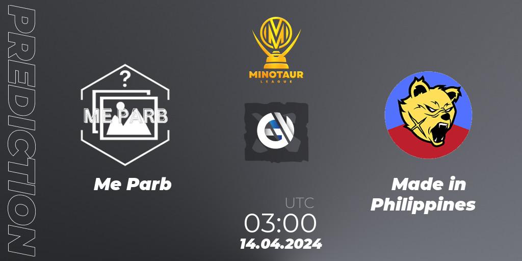 Me Parb vs Made in Philippines: Match Prediction. 27.04.2024 at 08:00, Dota 2, Minotaur League