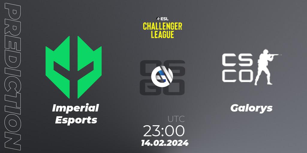 Imperial Esports vs Galorys: Match Prediction. 16.02.2024 at 17:00, Counter-Strike (CS2), ESL Challenger League Season 47: South America