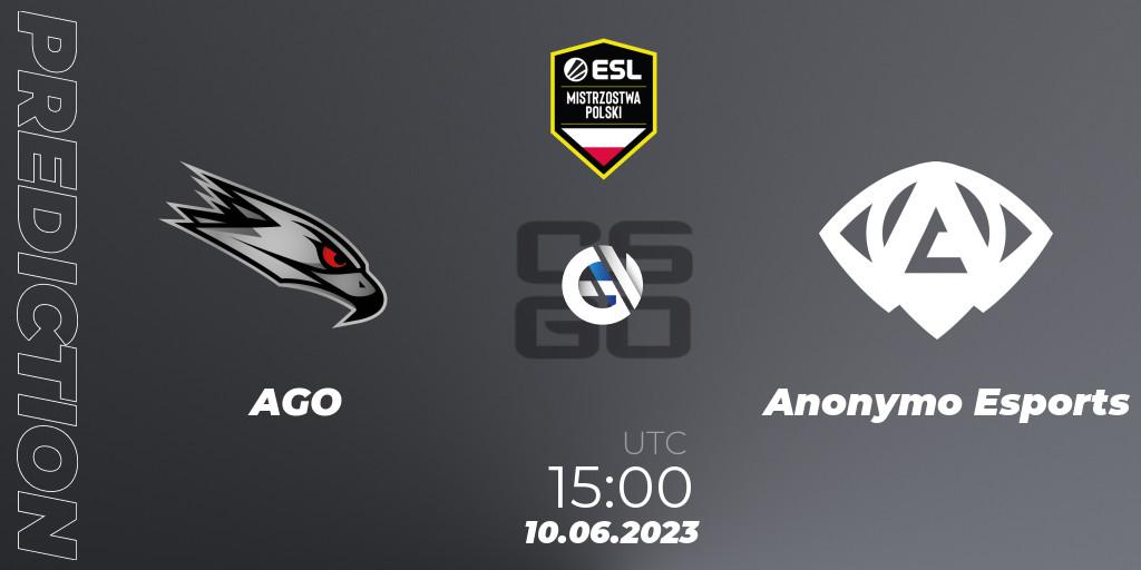 AGO vs Anonymo Esports: Match Prediction. 10.06.23, CS2 (CS:GO), ESL Polish Championship Spring 2023