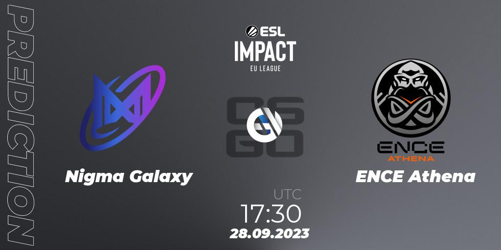 Nigma Galaxy vs ENCE Athena: Match Prediction. 28.09.2023 at 17:30, Counter-Strike (CS2), ESL Impact League Season 4: European Division