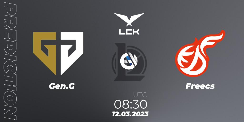 Gen.G vs Freecs: Match Prediction. 12.03.2023 at 09:20, LoL, LCK Spring 2023 - Group Stage