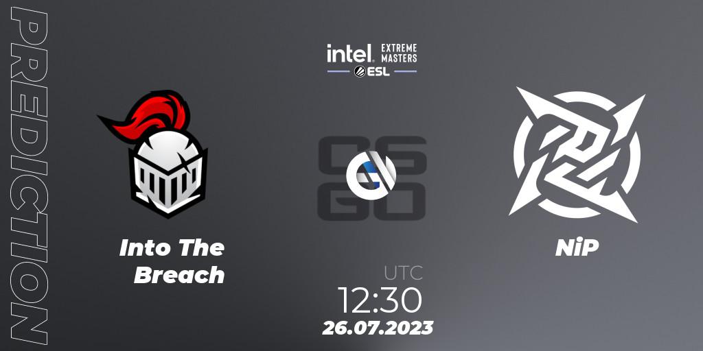 Into The Breach vs NiP: Match Prediction. 26.07.2023 at 12:30, Counter-Strike (CS2), IEM Cologne 2023 - Play-In