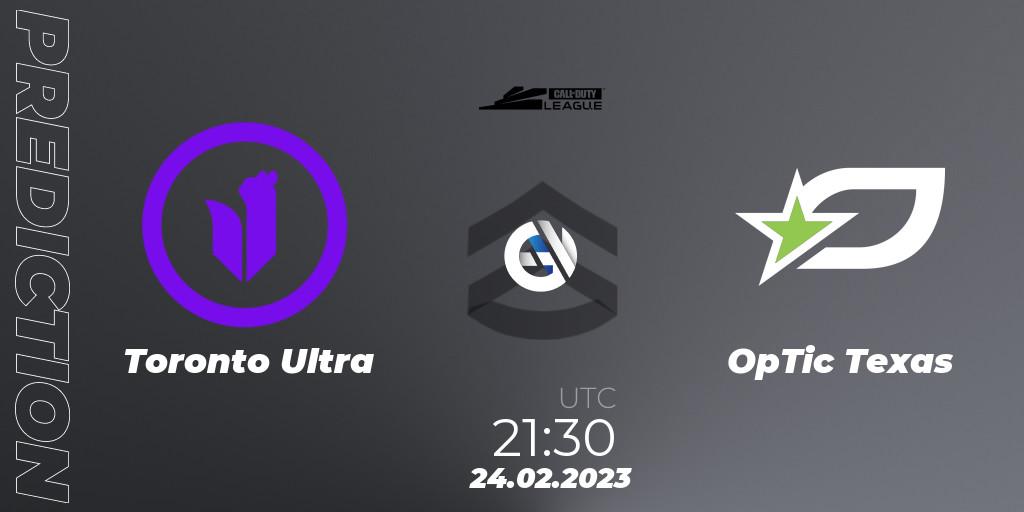 Toronto Ultra vs OpTic Texas: Match Prediction. 24.02.2023 at 21:30, Call of Duty, Call of Duty League 2023: Stage 3 Major Qualifiers