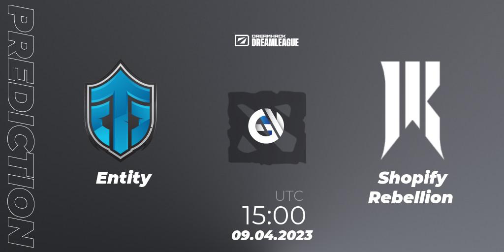 Entity vs Shopify Rebellion: Match Prediction. 09.04.2023 at 14:55, Dota 2, DreamLeague Season 19 - Group Stage 1