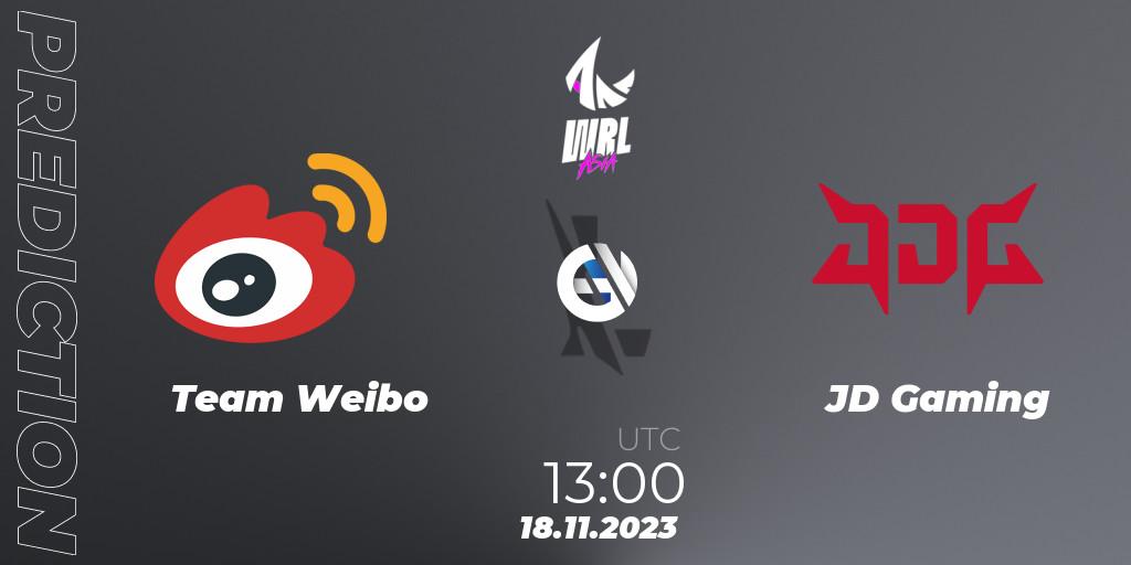 Team Weibo vs JD Gaming: Match Prediction. 18.11.2023 at 13:00, Wild Rift, WRL Asia 2023 - Season 2 - Regular Season