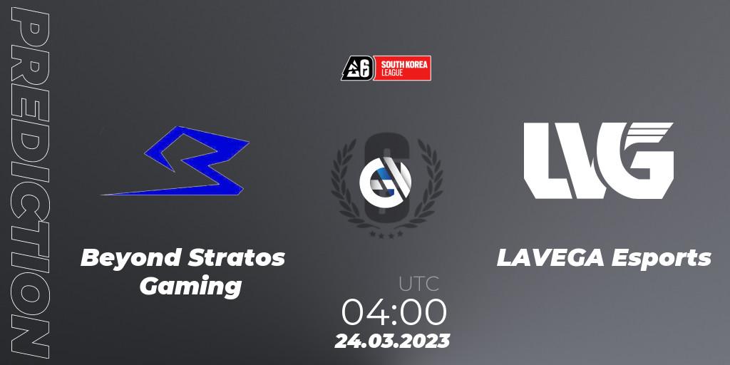 Beyond Stratos Gaming vs LAVEGA Esports: Match Prediction. 24.03.23, Rainbow Six, South Korea League 2023 - Stage 1