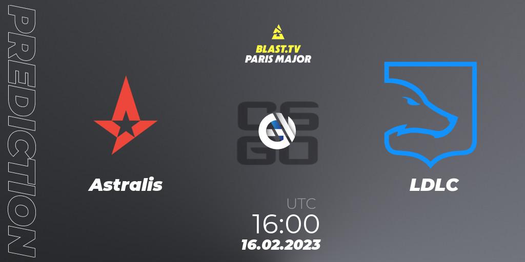 Astralis vs LDLC: Match Prediction. 16.02.2023 at 16:00, Counter-Strike (CS2), BLAST.tv Paris Major 2023 Europe RMR Closed Qualifier A