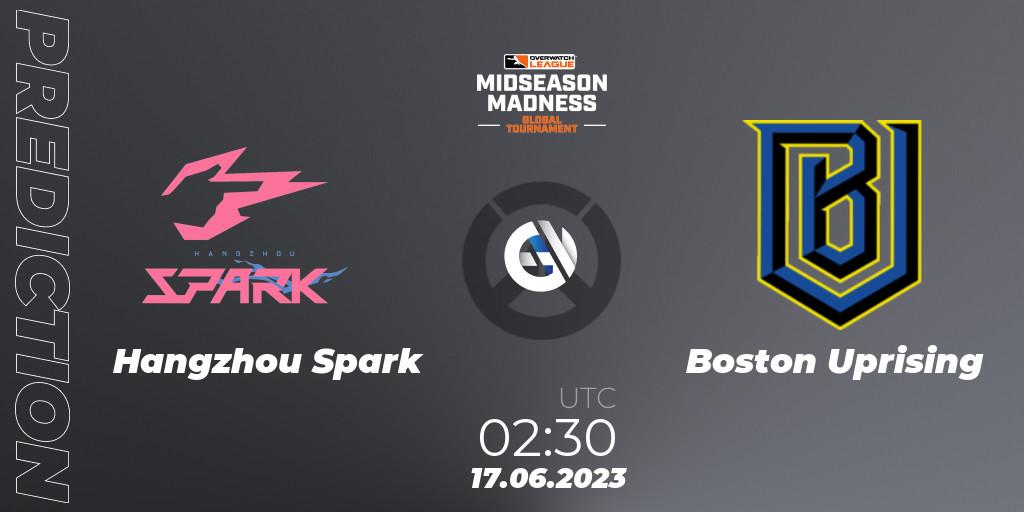 Hangzhou Spark vs Boston Uprising: Match Prediction. 17.06.2023 at 03:30, Overwatch, Overwatch League 2023 - Midseason Madness