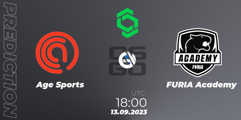 Age Sports vs FURIA Academy: Match Prediction. 13.09.2023 at 18:45, Counter-Strike (CS2), CCT South America Series #11