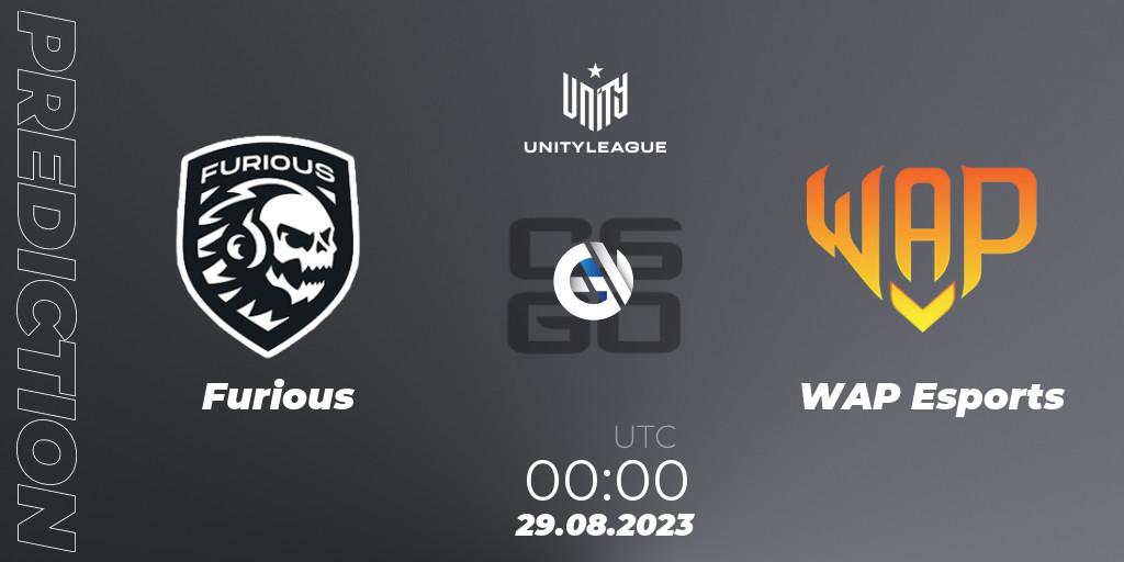 Furious vs WAP Esports: Match Prediction. 29.08.2023 at 01:00, Counter-Strike (CS2), LVP Unity League Argentina 2023