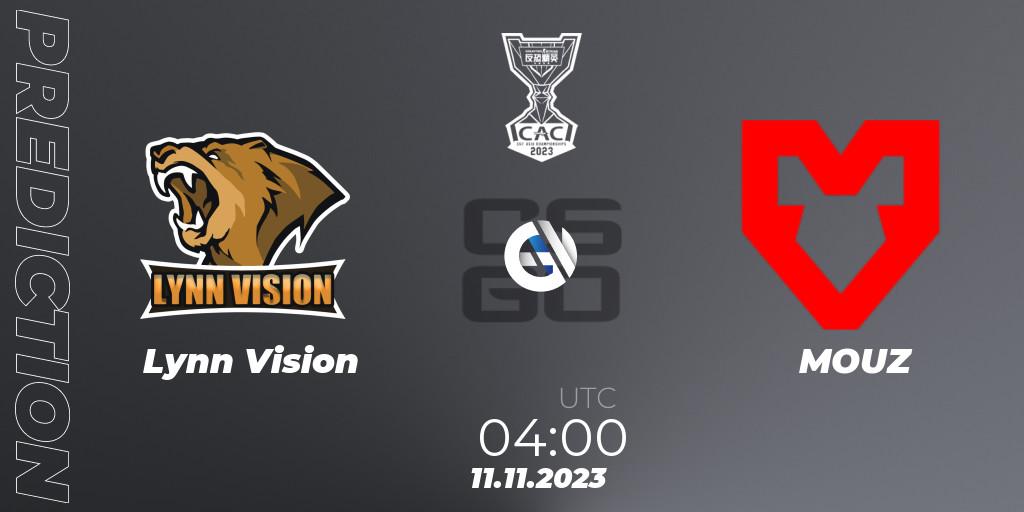 Lynn Vision vs MOUZ: Match Prediction. 11.11.23, CS2 (CS:GO), CS Asia Championships 2023