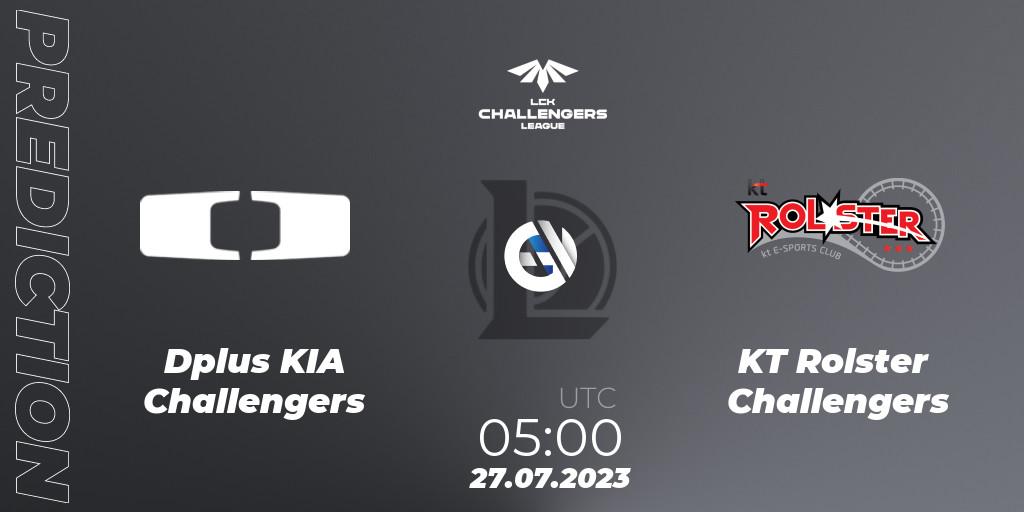 Dplus KIA Challengers vs KT Rolster Challengers: Match Prediction. 27.07.2023 at 05:00, LoL, LCK Challengers League 2023 Summer - Group Stage
